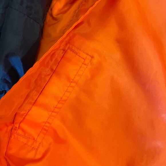 OshKosh Boy's Size 7 Hooded Windbreaker Orange Navy White - Picture 3 of 6